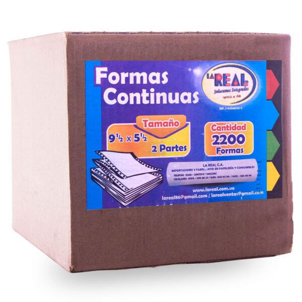 Formas Continuas 9 1/2 x 5 1/2, 2 Partes